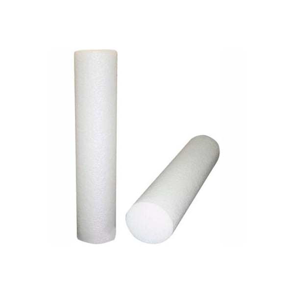 CanDo Jumbo White PE Foam Roller, Half-Round, 8" Dia. x 12"L